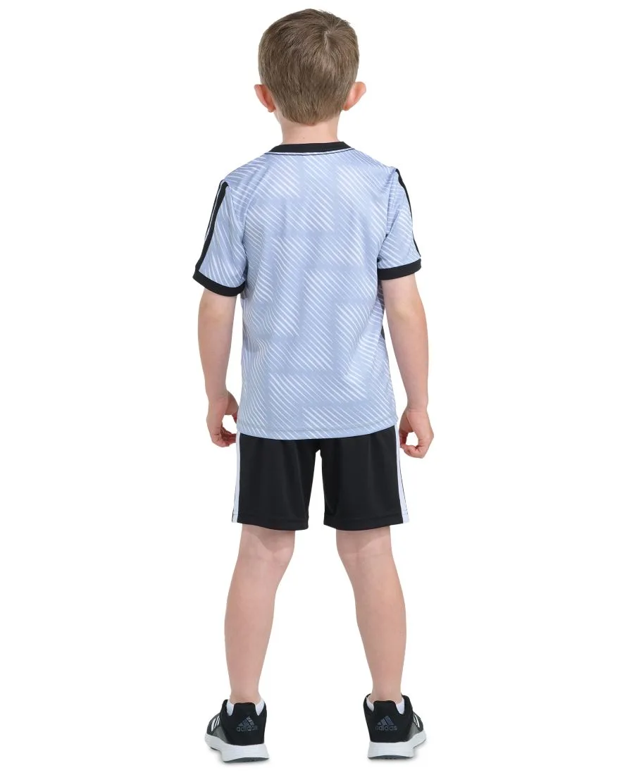 Детский комплект из футболки и шорт с принтом (2T-7), размер 2T Adidas, черный/синий — фото 4