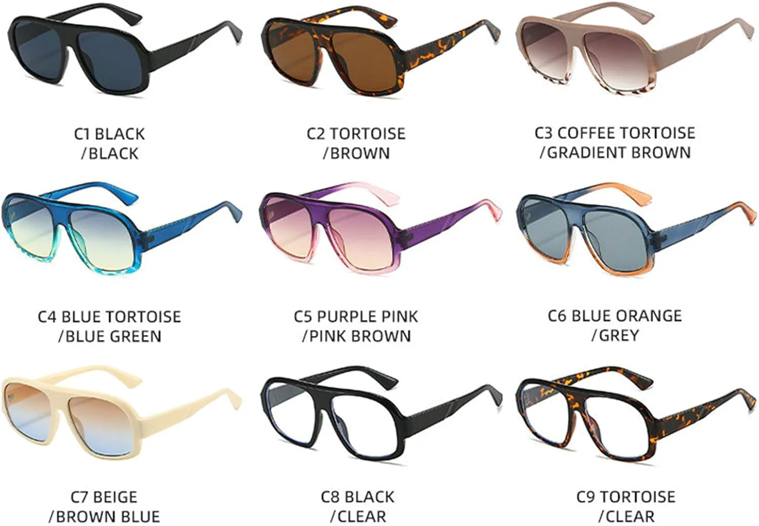 

Хелена Ретро большие панк цельные квадратные солнцезащитные очки для женщин и мужчин, модные очки-пилот, винтажные очки 70-х годов, черные очки helena, C2