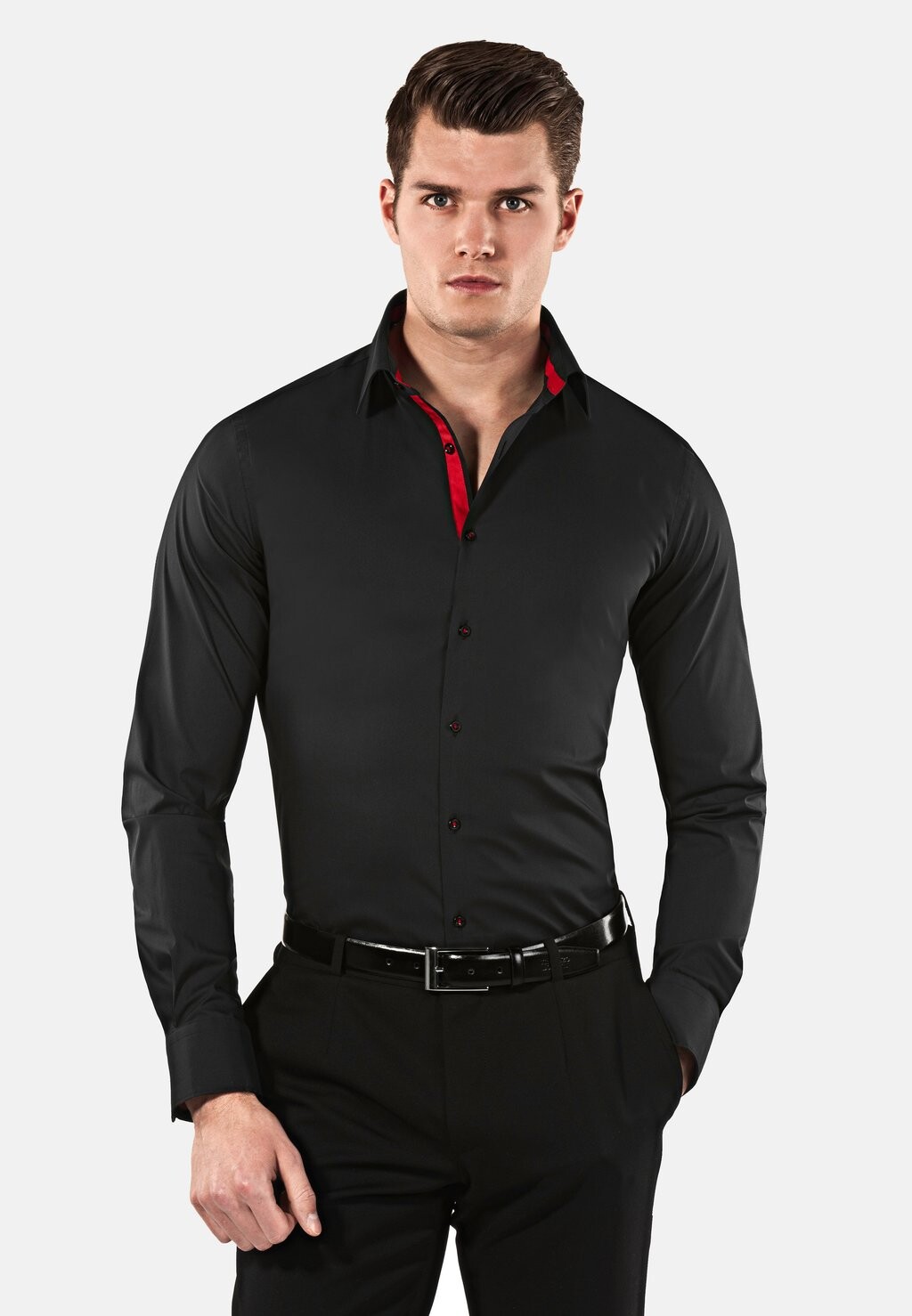 

Рубашка Super Tailliert Stretch Vincenzo Boretti, цвет schwarz weinrot