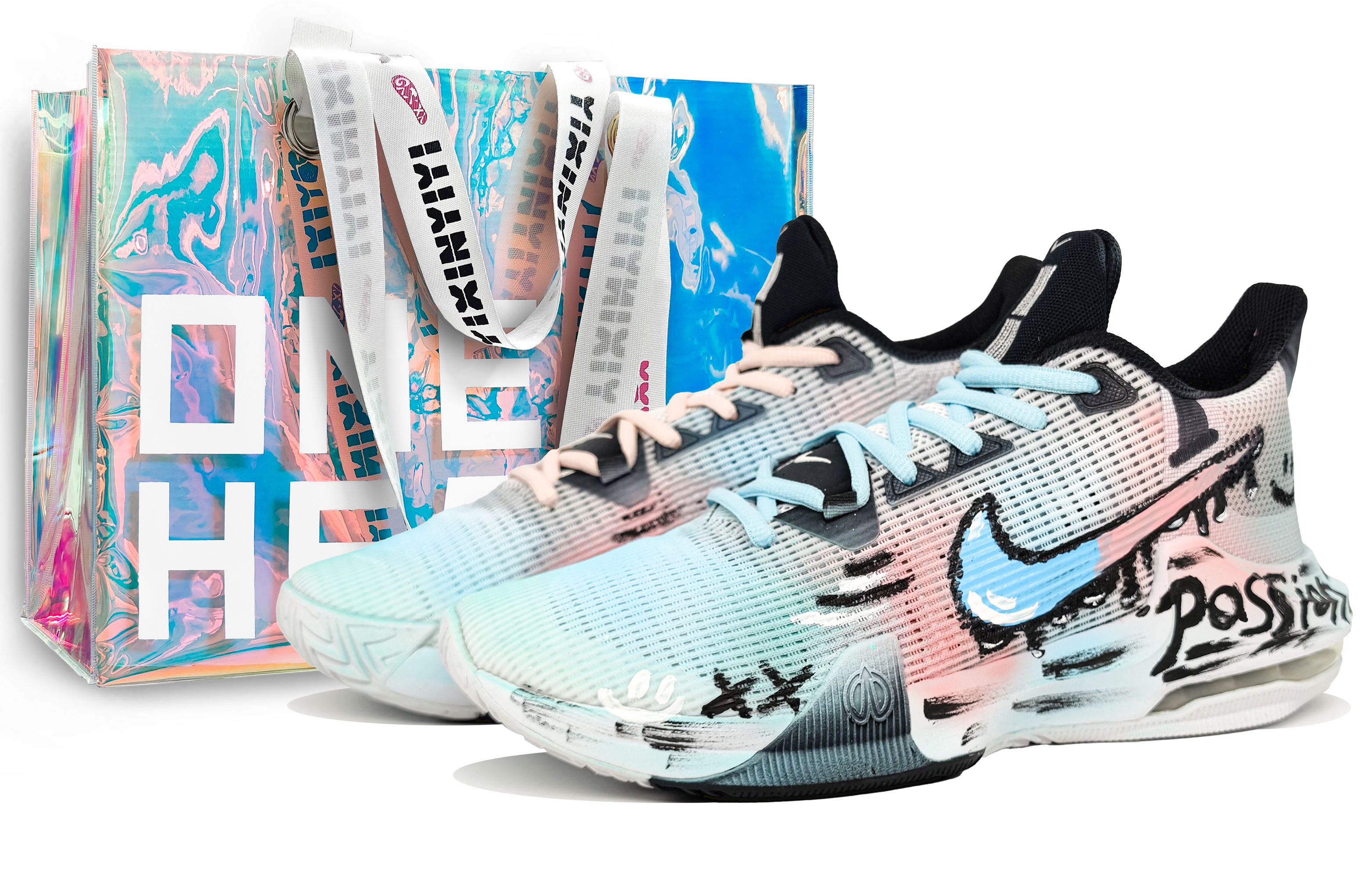 

Nike Баскетбольные кроссовки Air Max Impact 3 с противоскользящим покрытием, износостойкие, низкие, мужские, синие, розовые