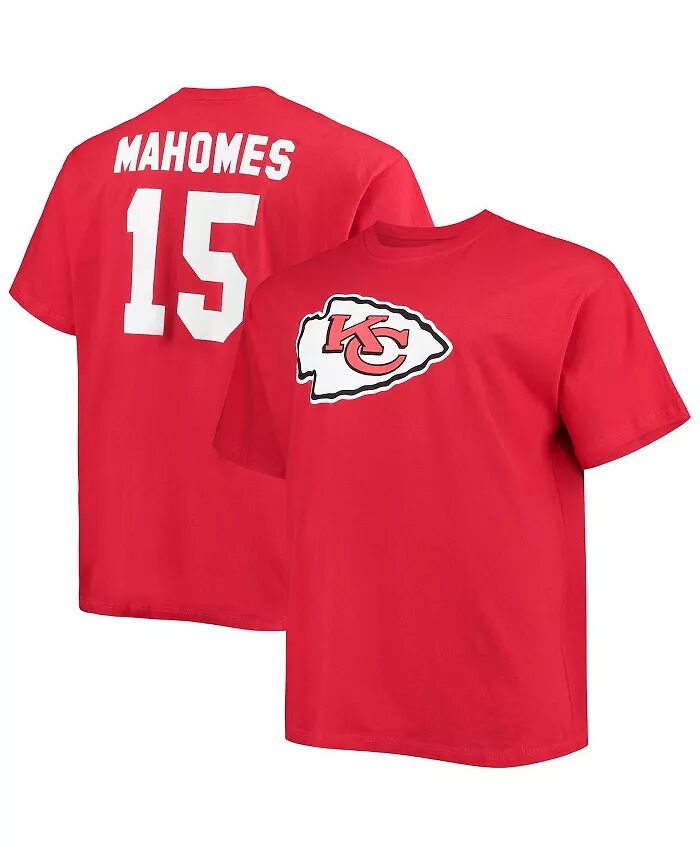 

Мужская футболка Patrick Mahomes Red Kansas City Chiefs Big and Tall с именем и номером игрока Fanatics
