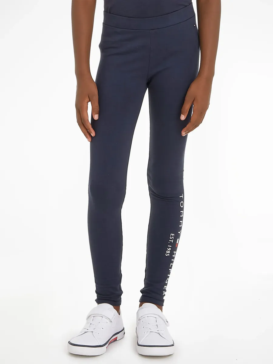 

Леггинсы Tommy Hilfiger "ESSENTIAL LEGGING" с надписью логотипа Tommy Hilfiger на левой штанине, цвет морской волны