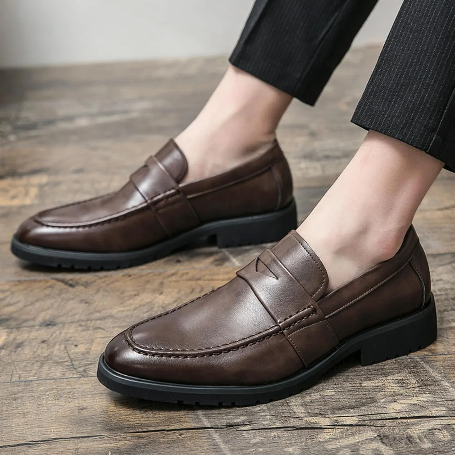 Лоферы мужские повседневные Slip-On, Lightweight, N1-brown Aokisx — фото 2
