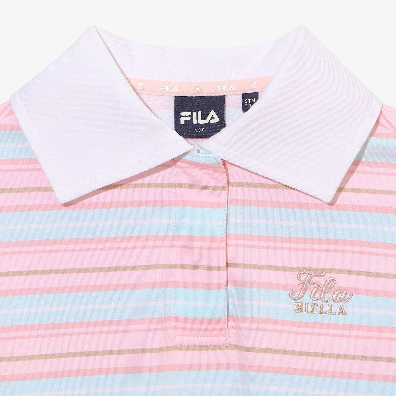 Детский розовый свитшот в полоску с воротником от Fila Kids — фото 4