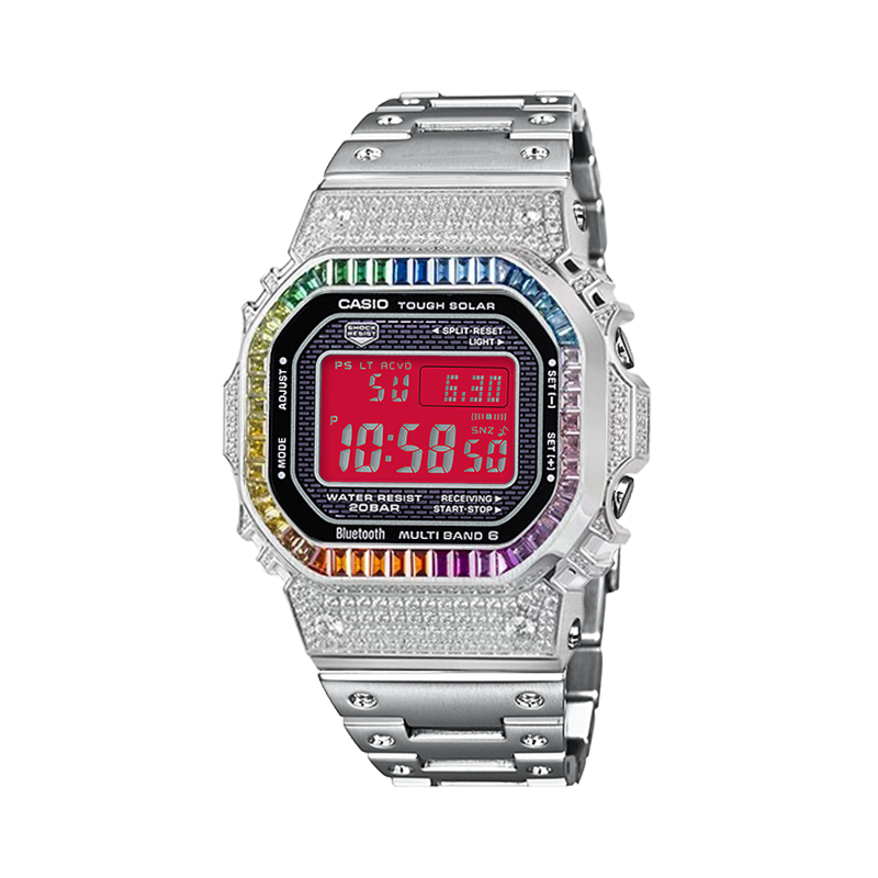 

Часы Casio G-Shock Full Metal GMW-B5000 Series, арт. GMW-B5000D-1, серебро/радужный