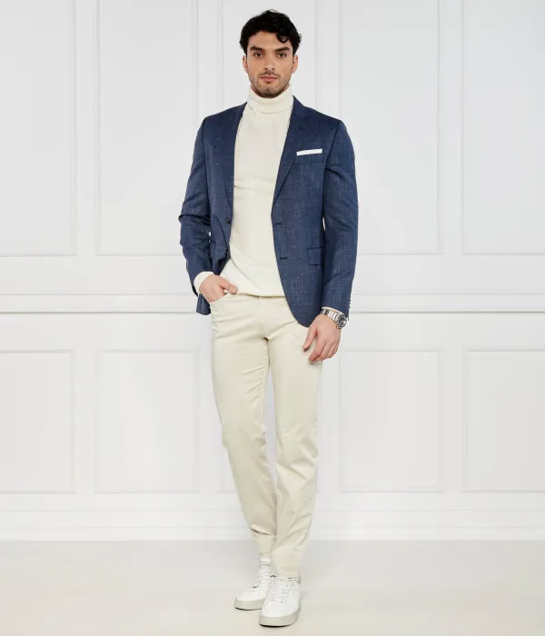 Элегантная шерстяная куртка Hutson Slim fit Boss, синий — фото 2