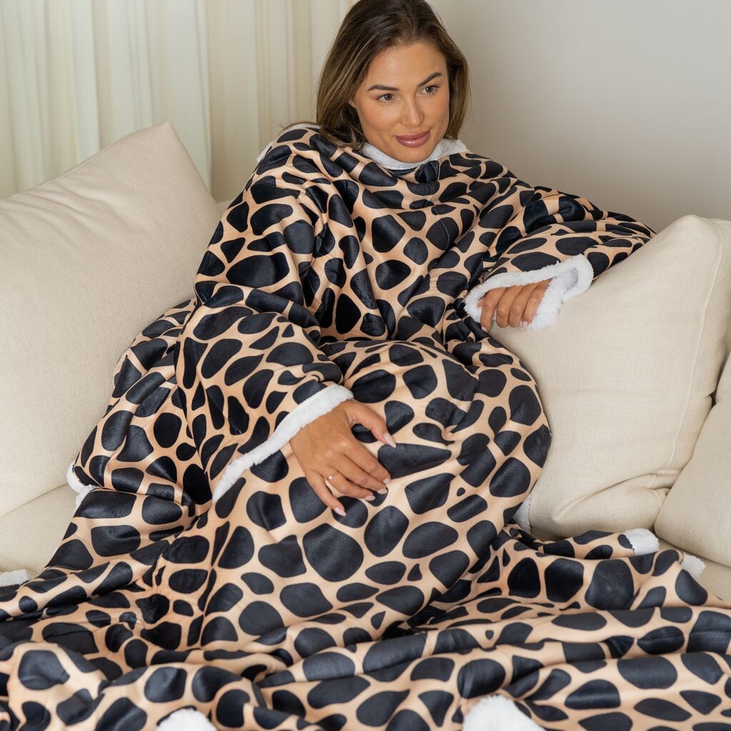 

Snuggie — Одеяло с рукавами — Флисовое одеяло — Флисовое одеяло с рукавами — Очень теплое — Одеяло для телевизора — Двойная подкладка — 180 x 130 Cosas
