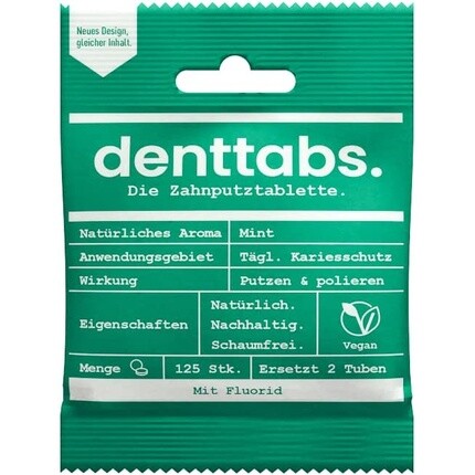 

Таблетки для чистки зубов с фторидом 125 таблеток, Denttabs