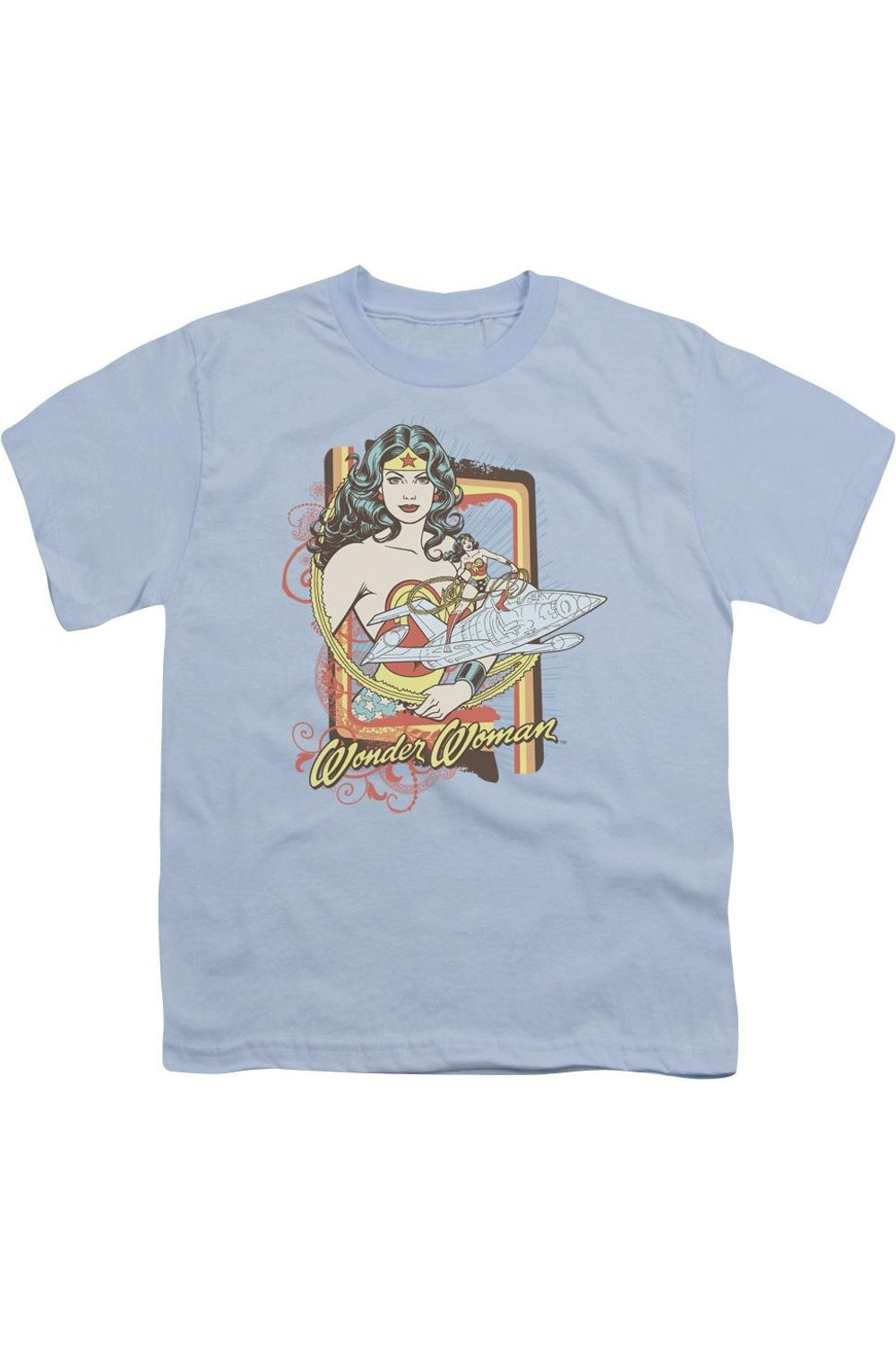 

Футболка с коротким рукавом DC Comics "Невидимый самолет" для детей Gildan, светло-голубой