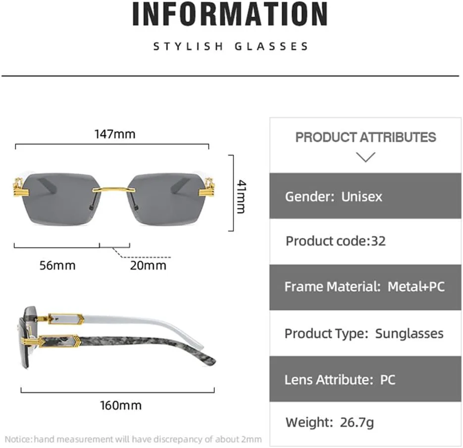 

Солнцезащитные очки с защитой UV400 для мужчин и женщин | Безободковые линзы с градиентом | Для вождения и занятий спортом на открытом воздухе generic, Gold Gray Pink