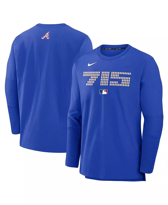 

Мужская легкая трикотажная футболка с длинным рукавом Authentic Collection City Connect Atlanta Braves Nike