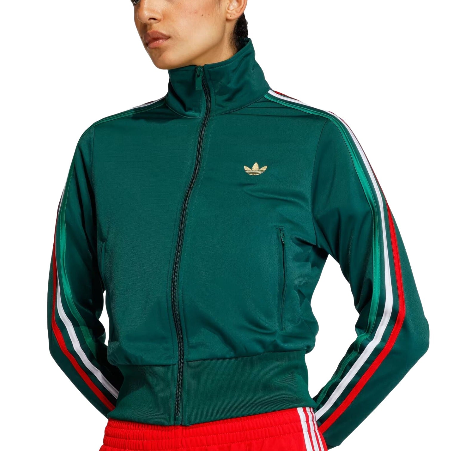 (WMNS) Спортивная футболка Adidas Firebird Classic Track Top 'Team Dark Green Bold Green White' — фото 2