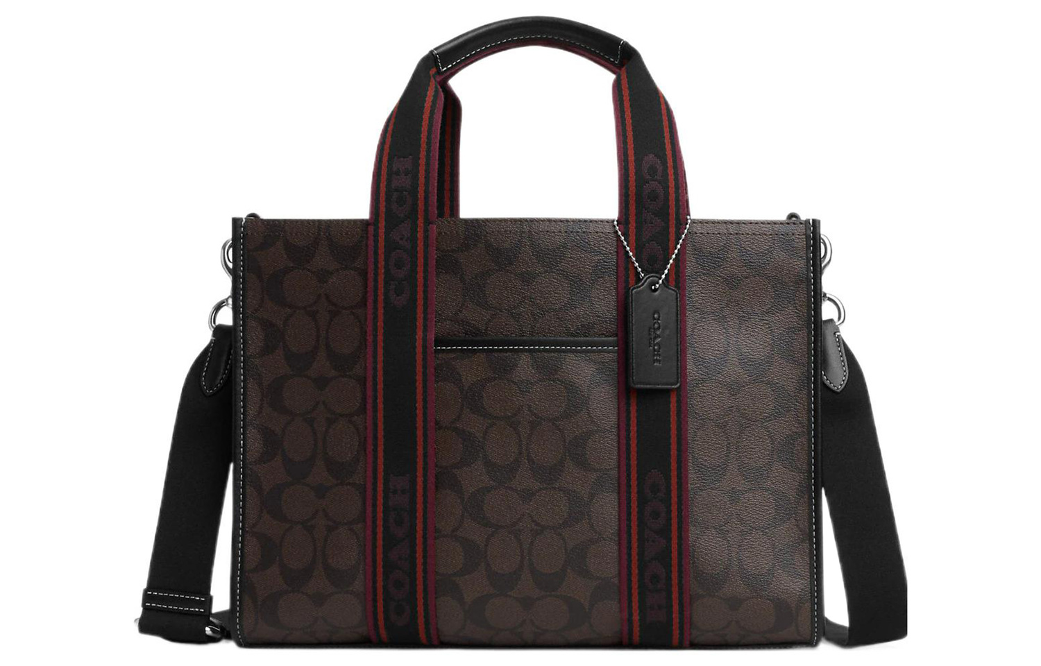 

Тканевая сумка с кожаными вставками, шоппер, сумка через плечо, кроссбоди, женская ручная кладь tubas coffee COACH