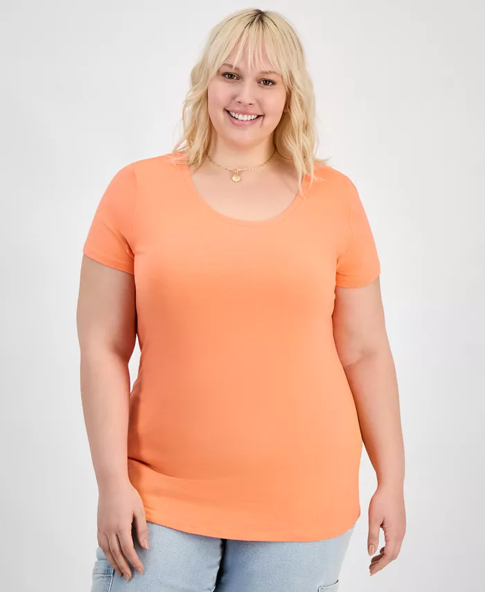 

Модная футболка с круглым вырезом Plus Size Aveto, оранжевый