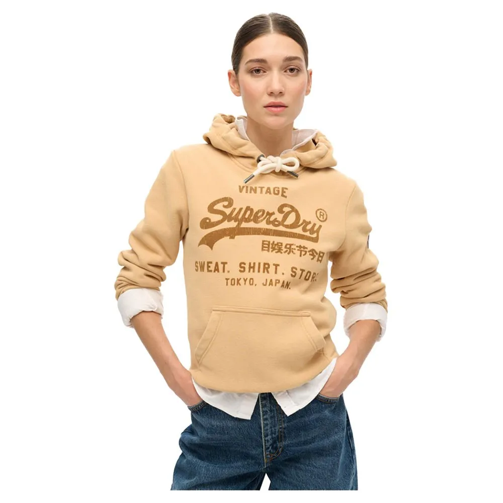 

Худи Superdry Classic Vl Graphic, коричневый