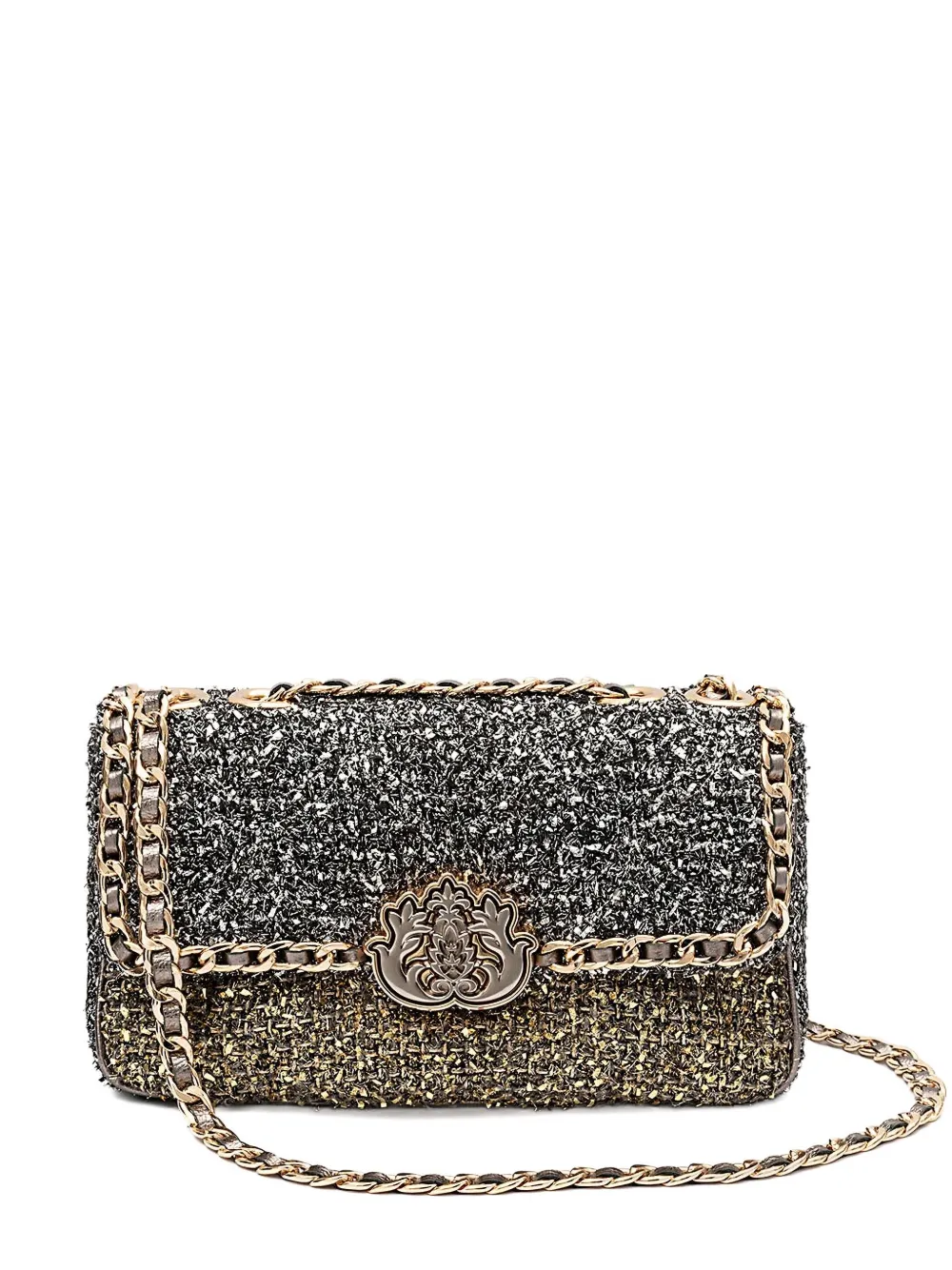 

Сумка на плечо Tweed с эффектом металлик Isla, черный