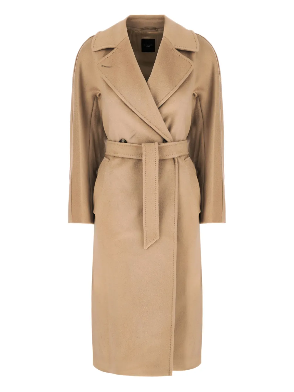 

Шерстяное пальто с поясом Weekend Max Mara, нейтральный