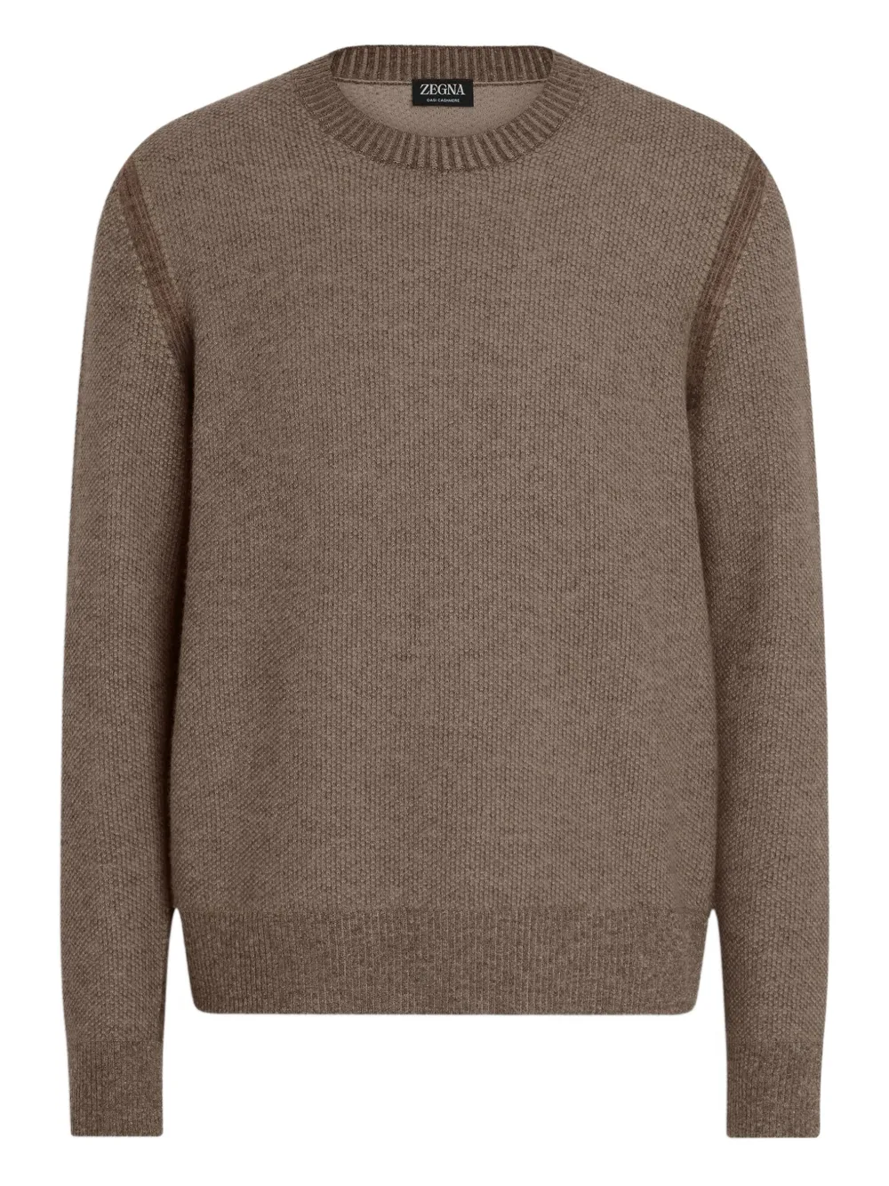 

Кашемировый свитер с круглым вырезом Zegna, коричневый