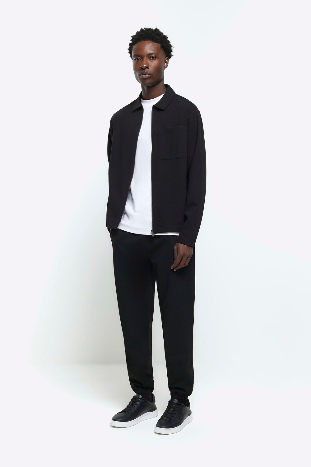 

100% хлопок, элегантная текстура, эластичные джоггеры River Island, черный