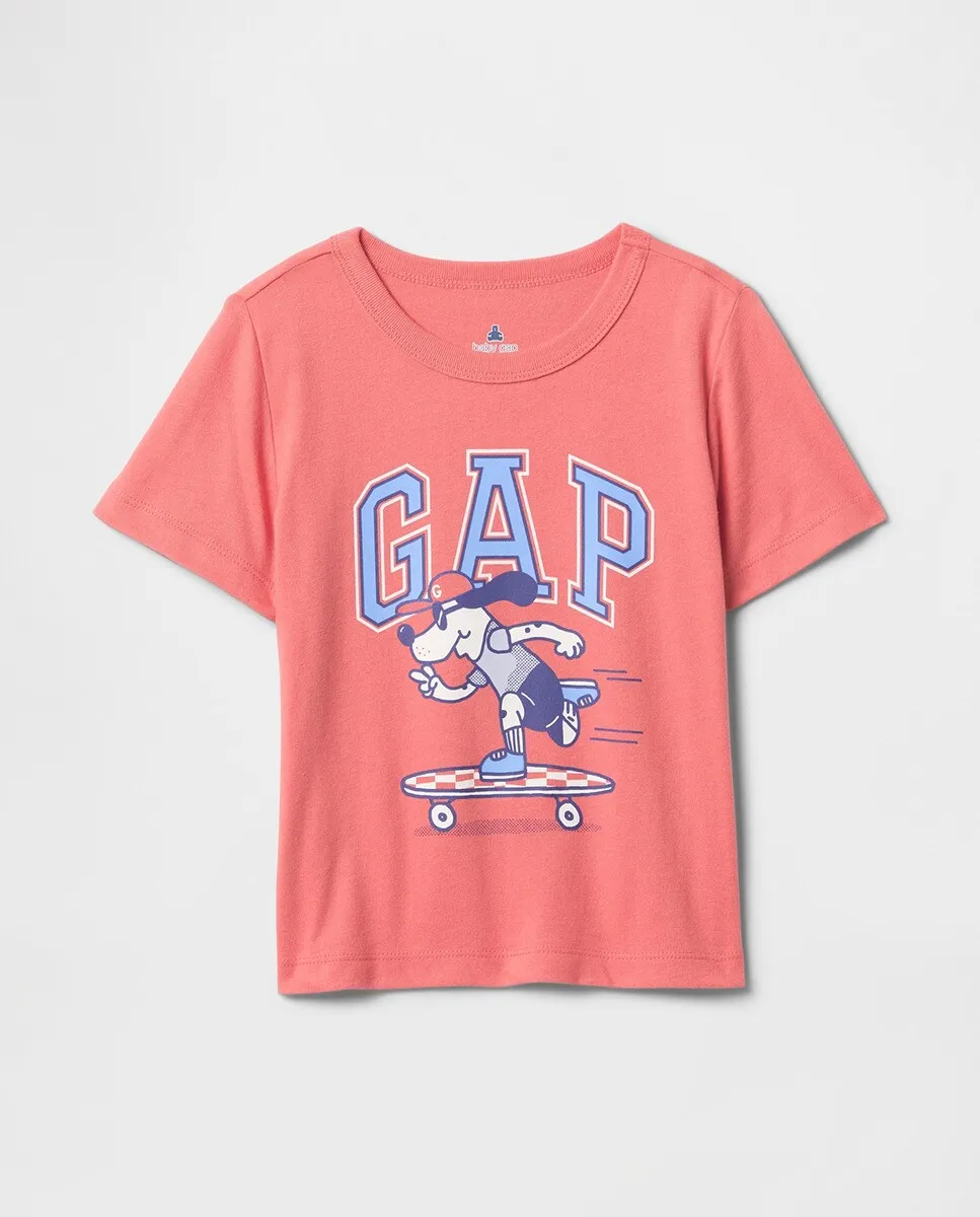 

Детская футболка с коротким рукавом и круглым вырезом Gap, оранжевый