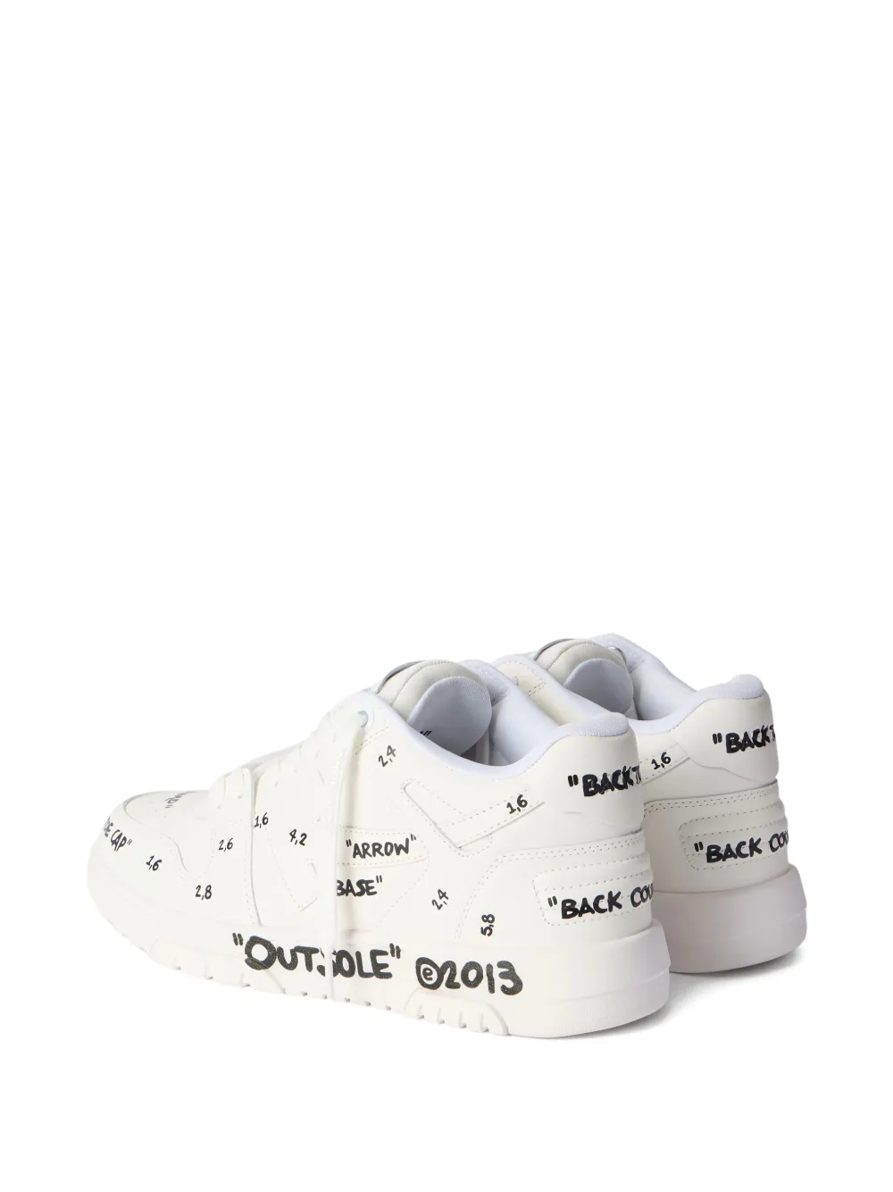 Кожаные кроссовки Out of Office с надписью Off-White, белый — фото 4