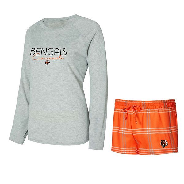 

Женский сет concepts sport orange/gray cincinnati bengals petition: футболка с длинным рукавом реглан и шорты Unbranded