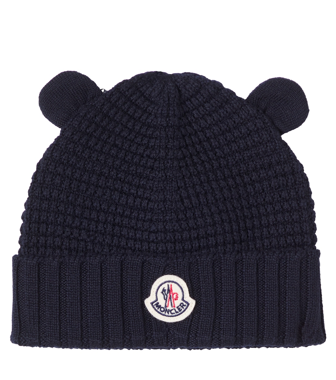 

Детская шапочка из вирджинской шерсти с рубчиками Moncler Enfant, темно-синий