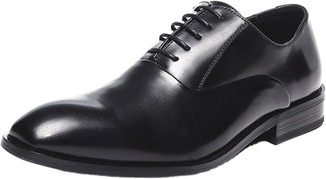 

Мужские кожаные туфли, оксфорды на шнуровке с круглым носком, мягкая поверхность, деловые повседневные туфли, низкие, для джентльмена, офисные, на работу, для свадьбы, 40 EU, коричневые Manyubei