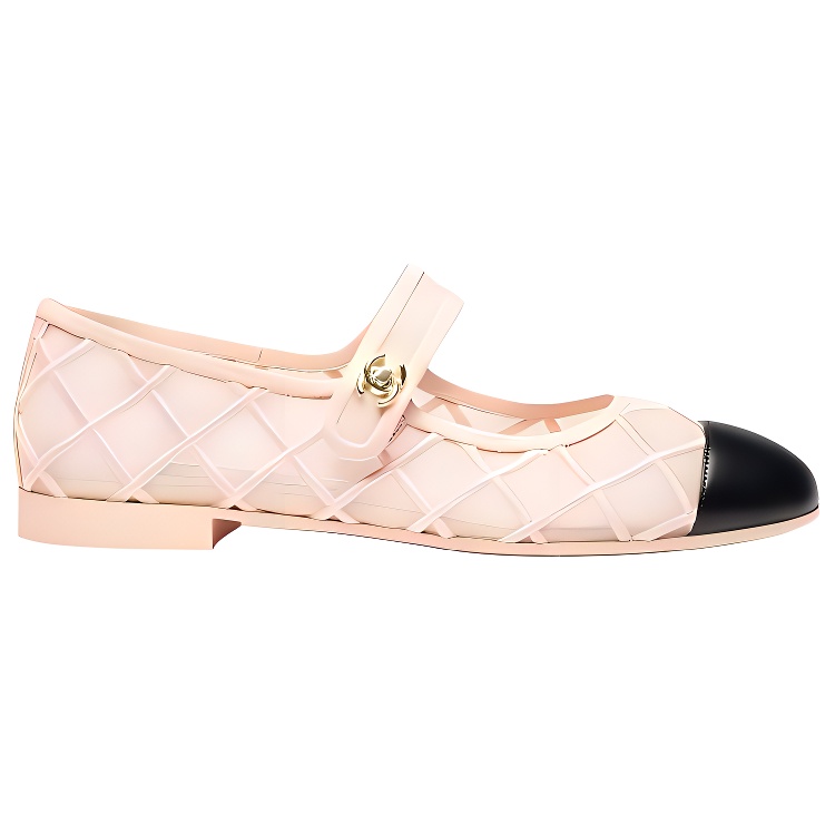 CHANEL Coco Beach 25M плоские мэри джейн туфли женские розовые — фото 3