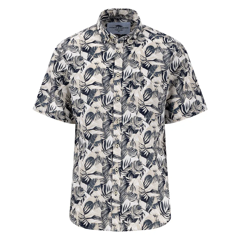 

Рубашка с коротким рукавом Fynch Hatton 15046111 Summer Linen Prints, бежевый