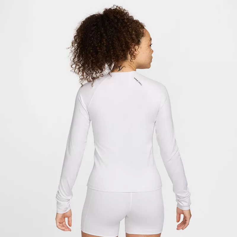 Женская футболка с длинными рукавами Nike Pro Dri-FIT, белый — фото 3