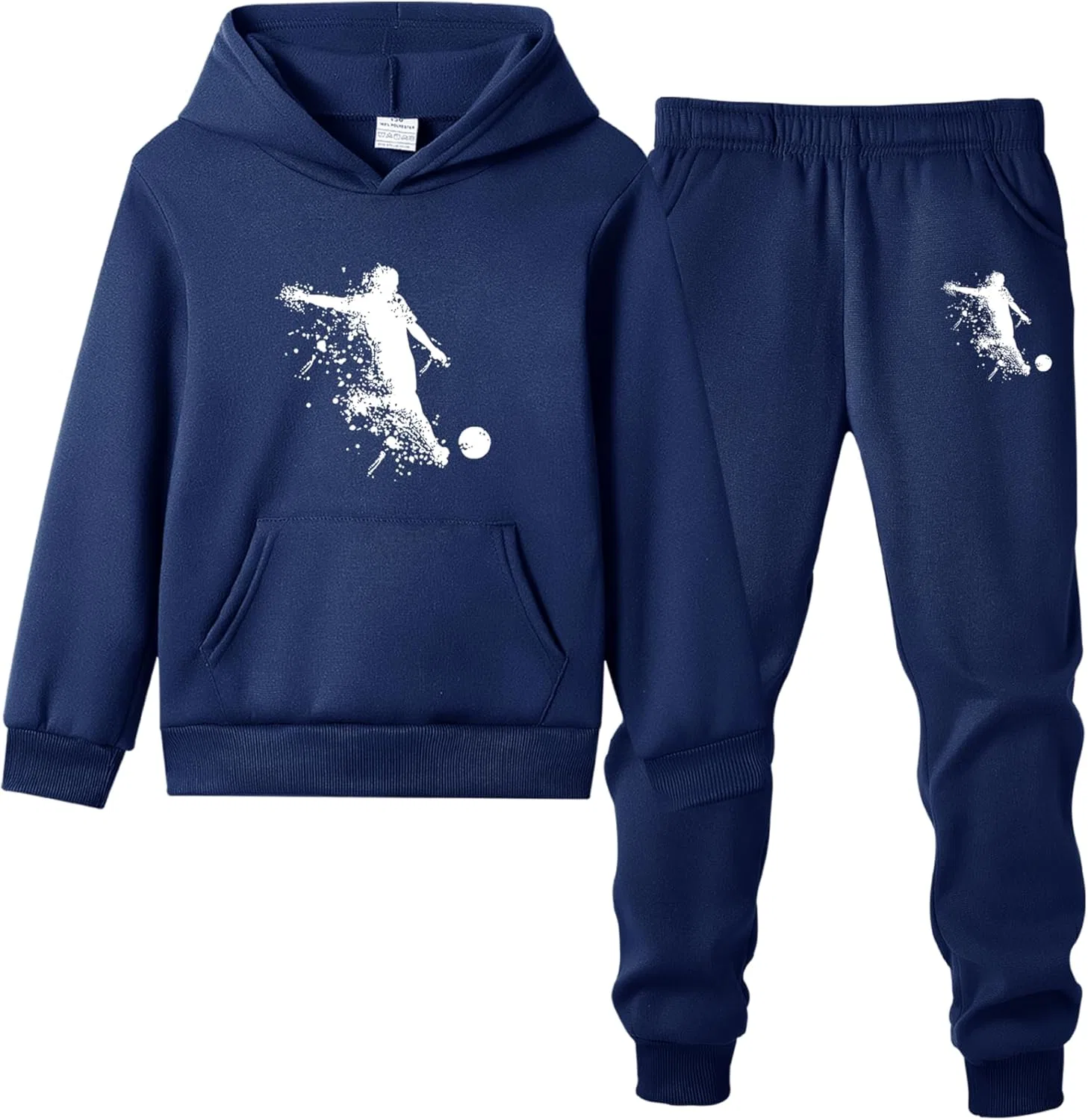 Детский спортивный костюм, футбольный принт, Navy Blue