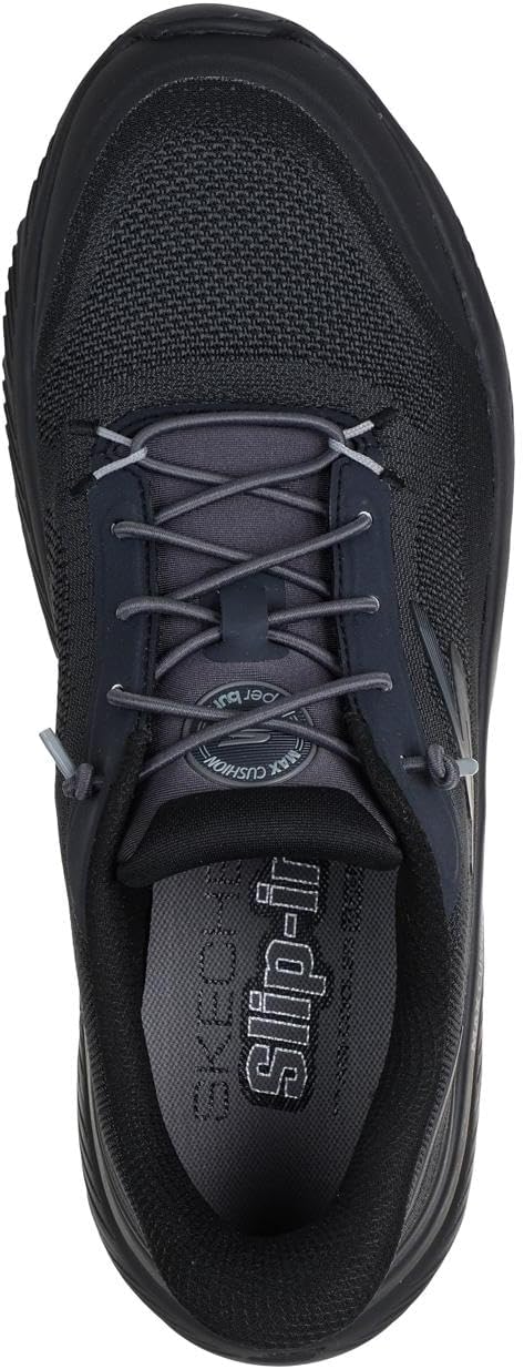 Мужские кроссовки Skechers Go Walk Max с амортизацией Hyper Burst Zoltar, удобные без застежек, черный — фото 3