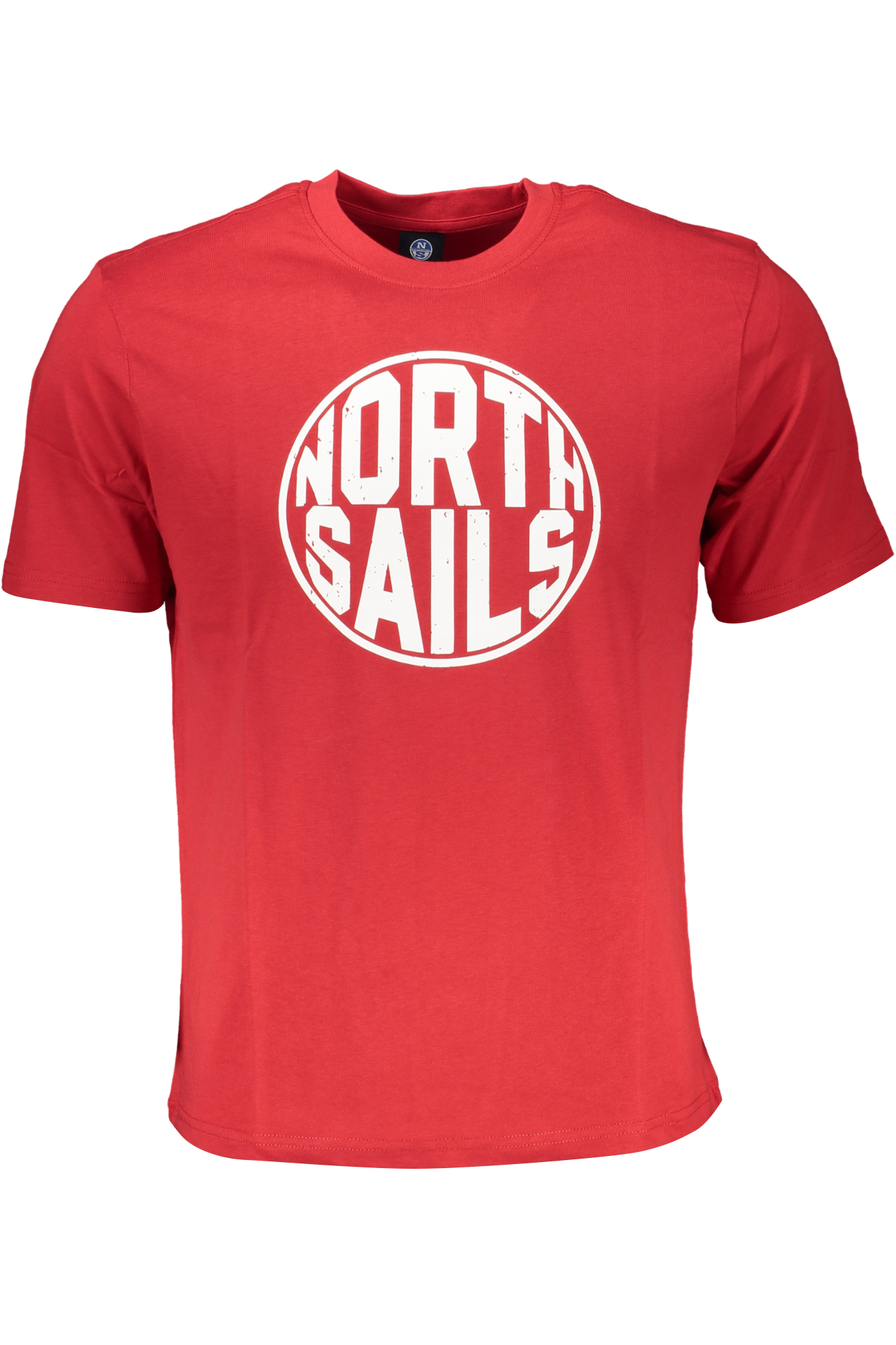 

Мужская футболка North Sails хлопковая с белым принтом, красный