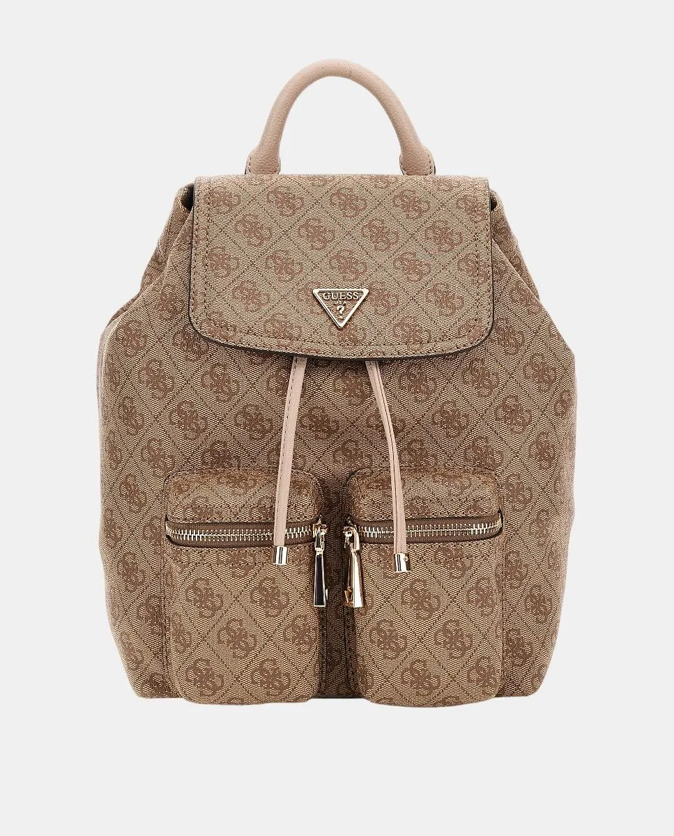 

Рюкзак с магнитной застёжкой на клапане Guess, бежевый