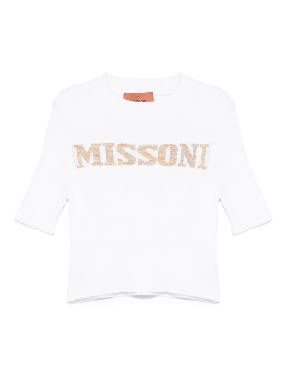 

Трикотажный топ с вышитым логотипом Missoni Kids, белый