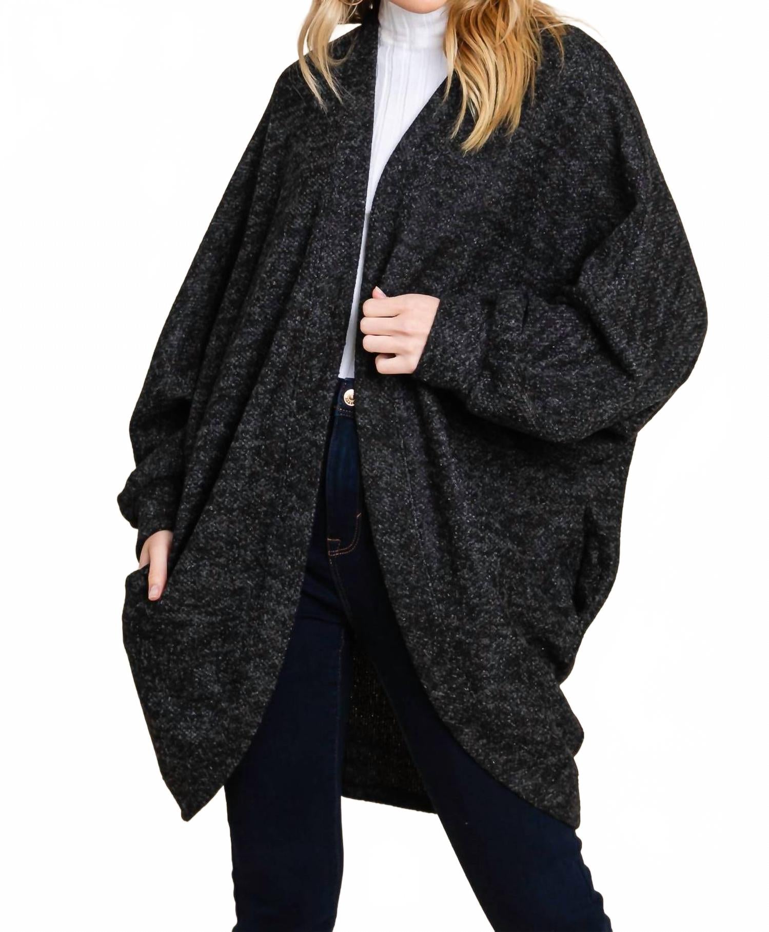 

Emerald Collection Кардиган-кокон черного цвета