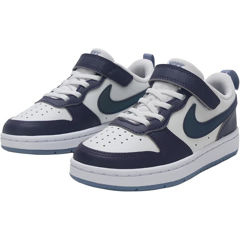 Nike Court Borough устойчивые к истиранию дышащие низкие детские повседневные кроссовки blue white для детей 3-7 лет — фото 4