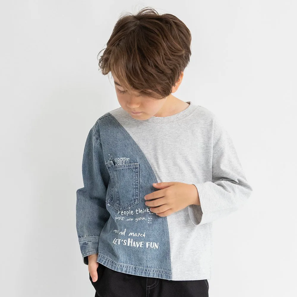 Джинсовая футболка с длинным рукавом для переодевания Branshes, gray