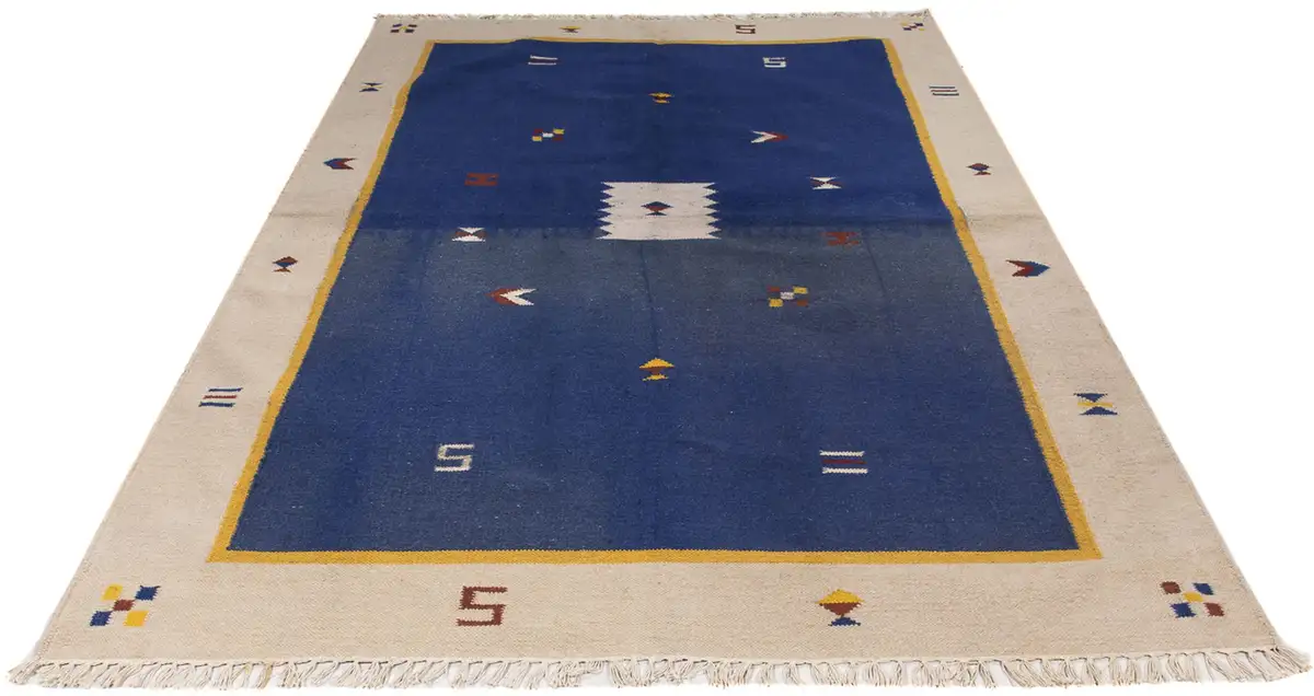 

Шерстяной ковер Morgenland "Kilim - Trendy - 240 x 170 см - темно-синий", прямоугольный, для гостиной, цельный 170х240 см, темно-синий