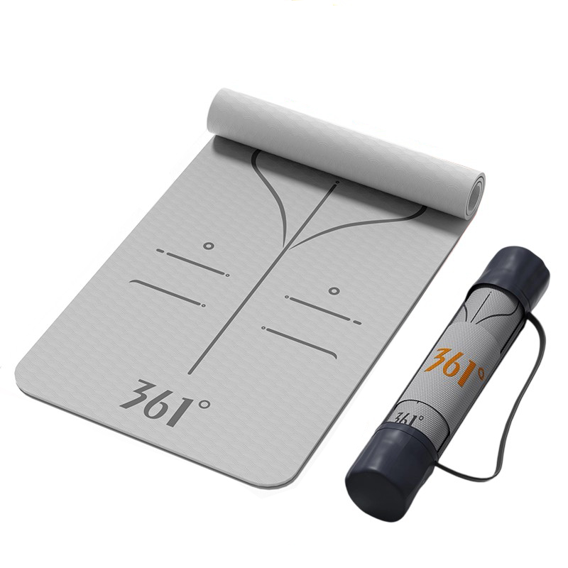 

Коврик для йоги 8 мм 6 мм для домашнего фитнеса Unisex 361°, [серый](yoga mat+lace-up+storage backpack)