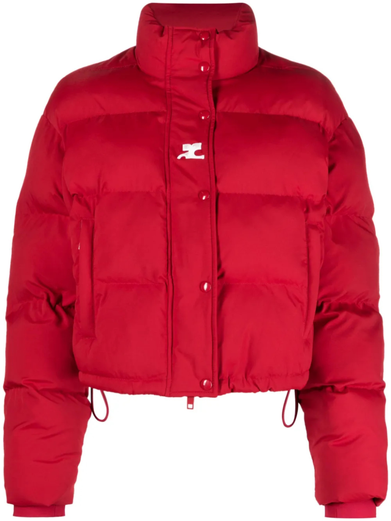 

Courrèges стеганый пуховик с вышитым логотипом, красный