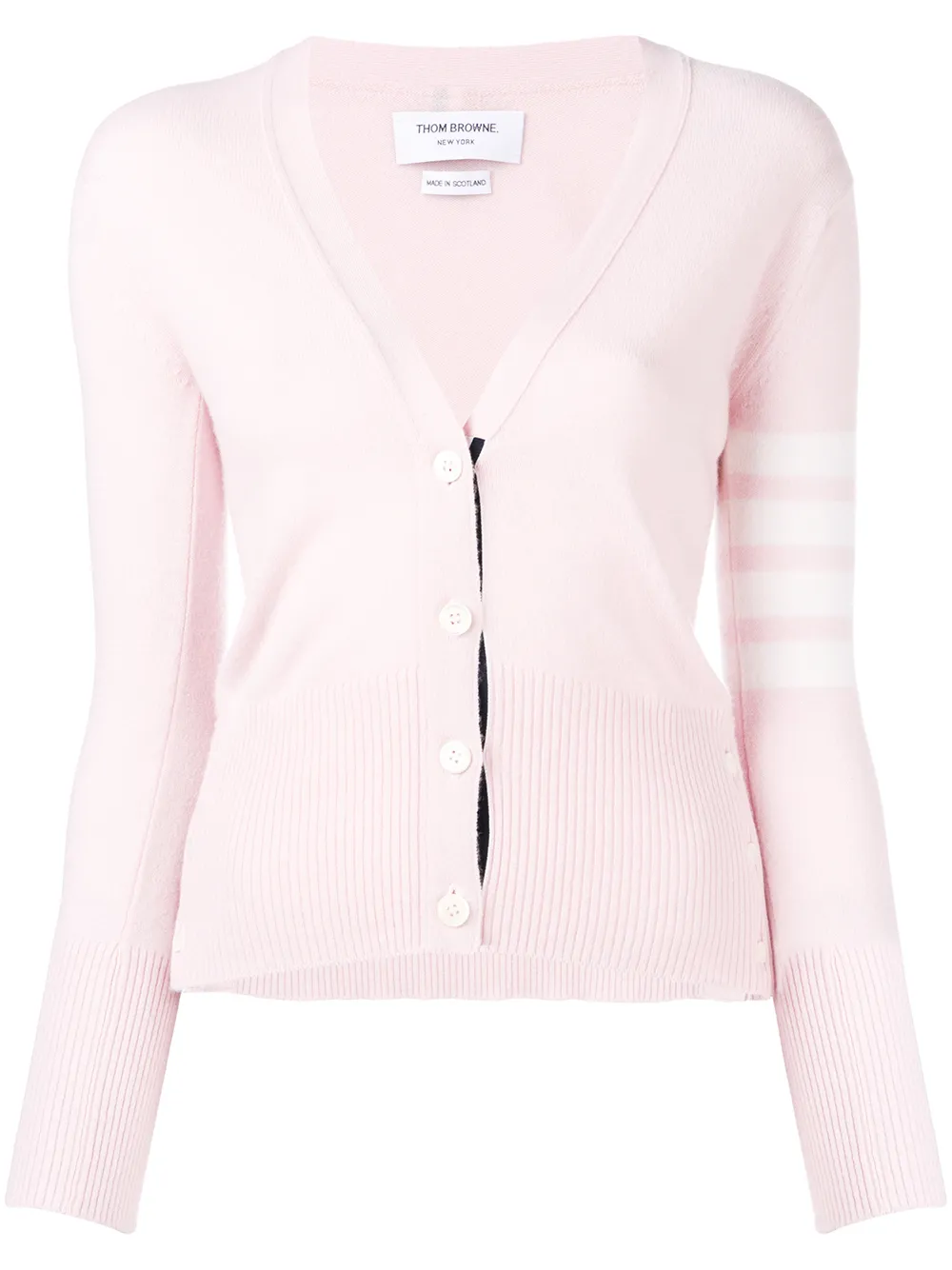 

Кашемировый кардиган с 4 полосками на рукаве Thom Browne, розовый