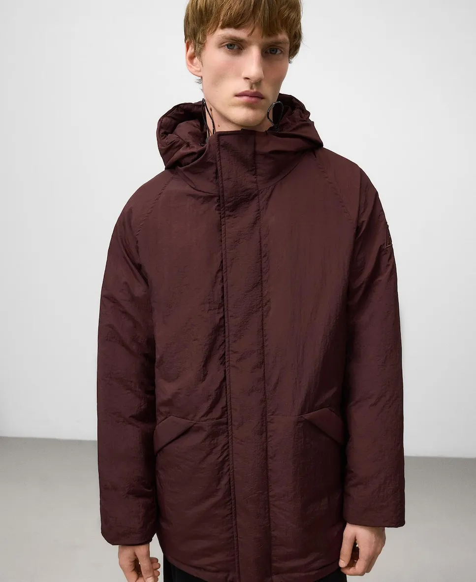 

Мужская стеганая парка с капюшоном Adolfo Dominguez, красный