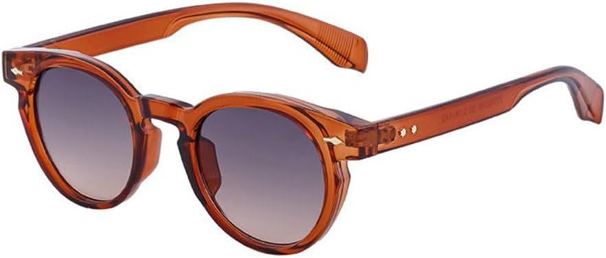 

Винтажные круглые солнцезащитные очки для женщин, роскошные модные солнцезащитные очки в маленькой оправе для мужчин, новинка от Rivet Shades Eyewear TYUVIVO, C8browngray