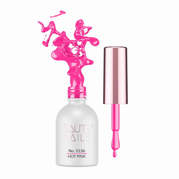 

Гибридный лак для ногтей s136 ярко-розовый, 8 мл Saute Nails, цвет s136 hot pink