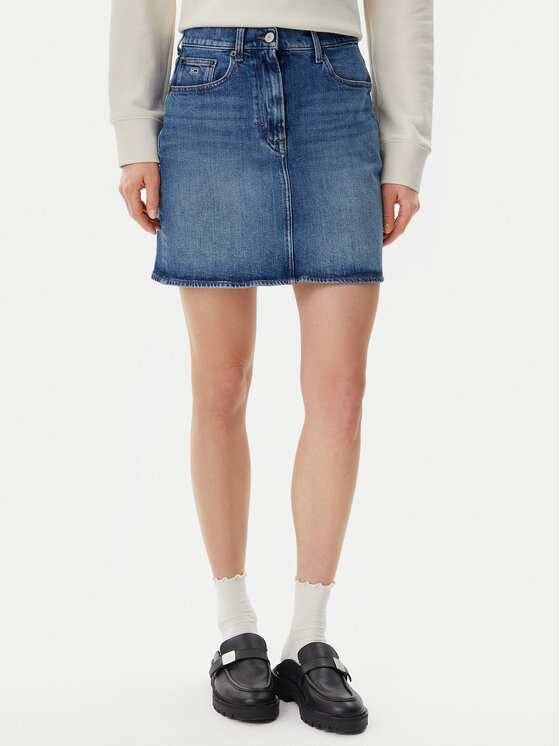 

Юбка джинсовая Mom fit DW0DW20136 Tommy Jeans, синий
