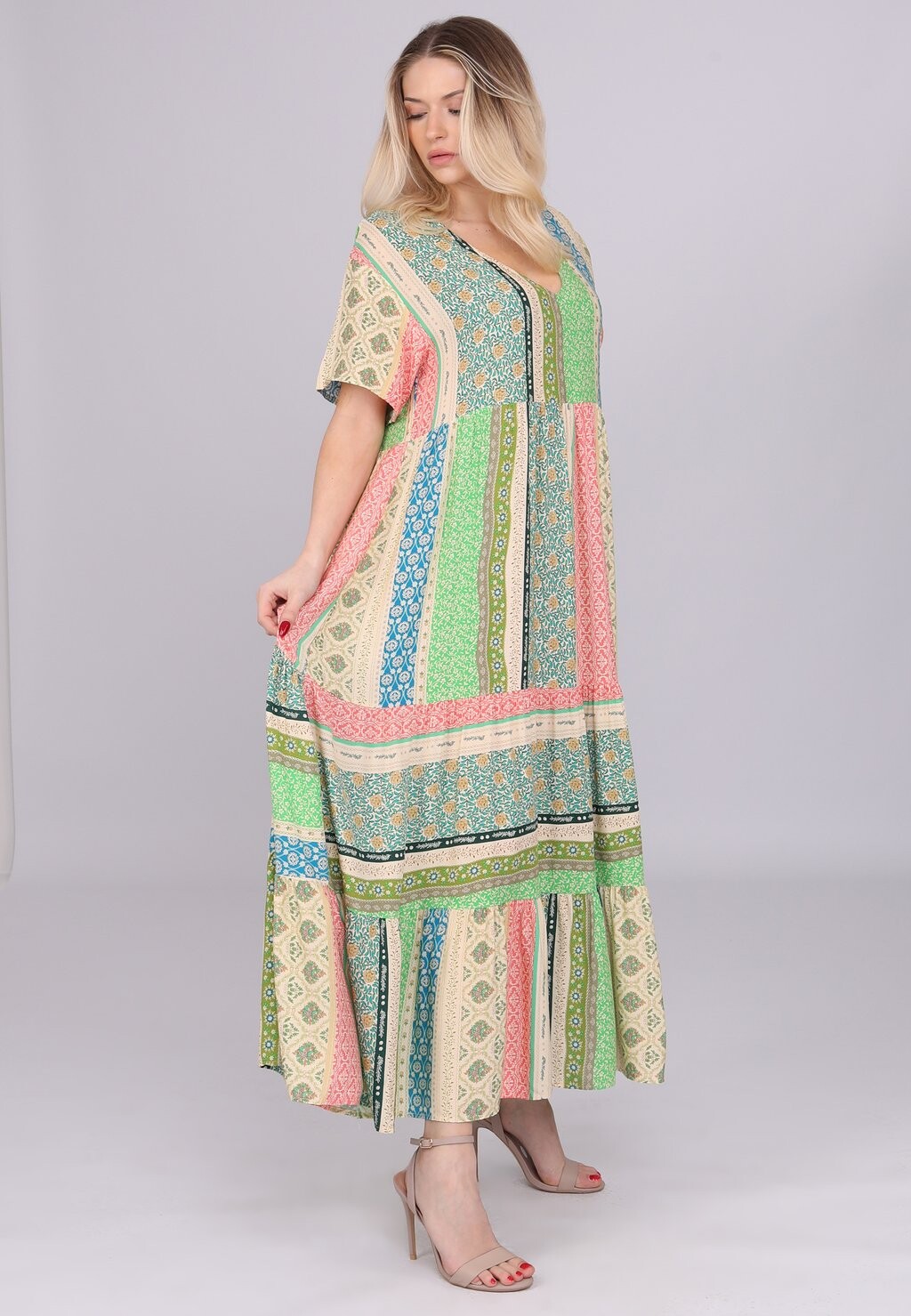 

Платье макси BOHÈME PATCHWORK YC Fashion & Style, зеленый