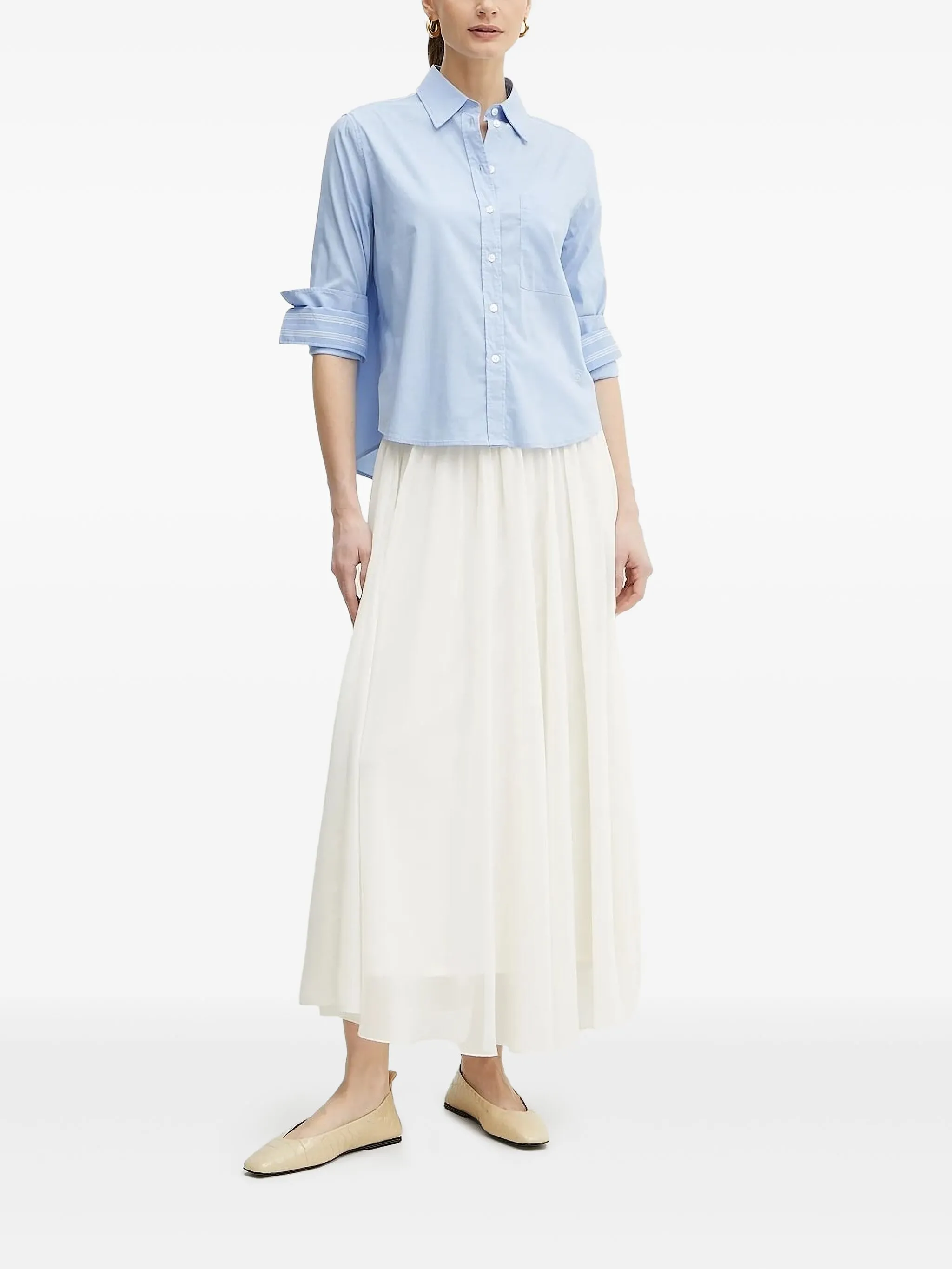 

Рубашка в тонкую полоску Boss, синий