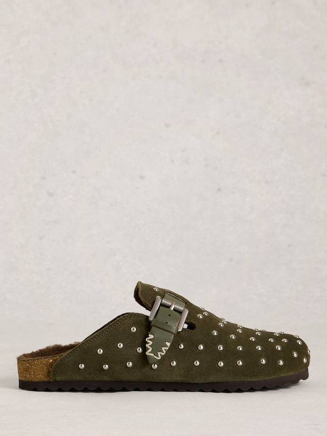 Клоги Myrtle Suede с шипами на подошве White Stuff, Khaki/Green